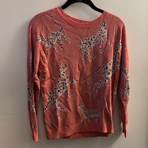 LOFT Coral Leopard Print Sweater